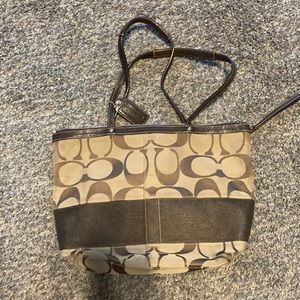 Classic stripe coach bag